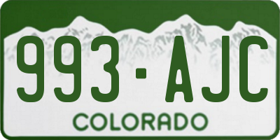 CO license plate 993AJC
