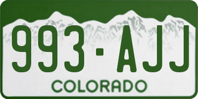 CO license plate 993AJJ
