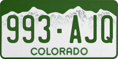 CO license plate 993AJQ