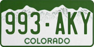 CO license plate 993AKY