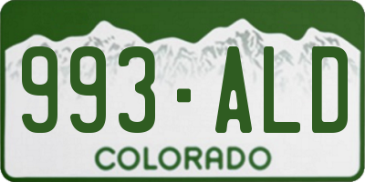 CO license plate 993ALD