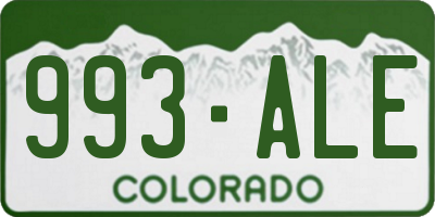 CO license plate 993ALE