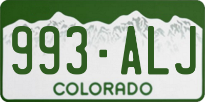 CO license plate 993ALJ