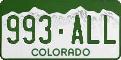 CO license plate 993ALL