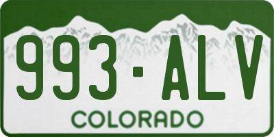 CO license plate 993ALV