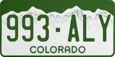CO license plate 993ALY
