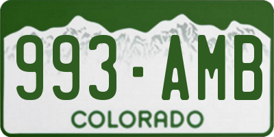 CO license plate 993AMB