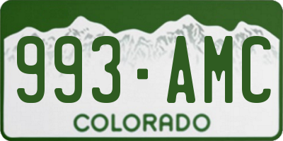 CO license plate 993AMC