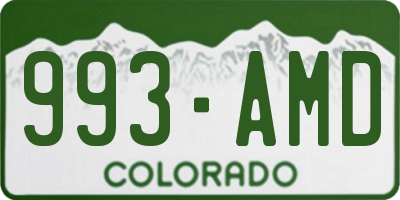 CO license plate 993AMD