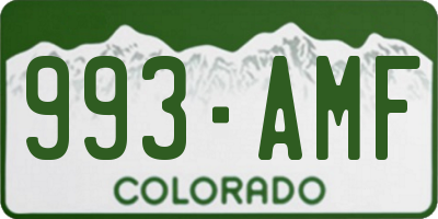 CO license plate 993AMF