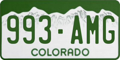 CO license plate 993AMG