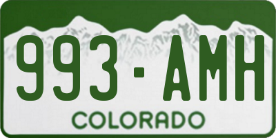 CO license plate 993AMH