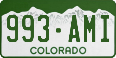 CO license plate 993AMI