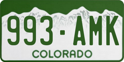 CO license plate 993AMK