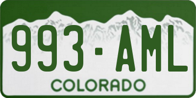 CO license plate 993AML