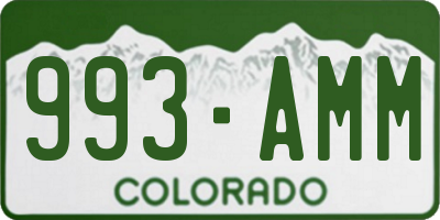 CO license plate 993AMM