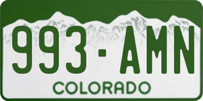 CO license plate 993AMN