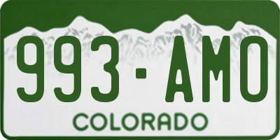 CO license plate 993AMO