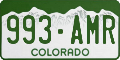 CO license plate 993AMR