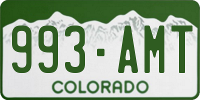 CO license plate 993AMT