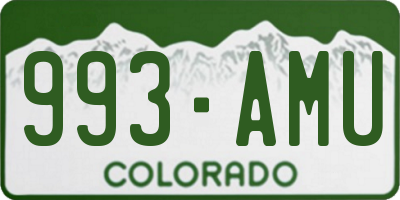 CO license plate 993AMU