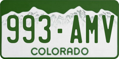 CO license plate 993AMV