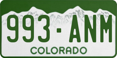 CO license plate 993ANM