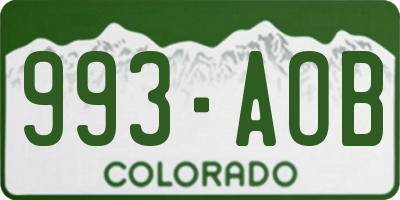 CO license plate 993AOB