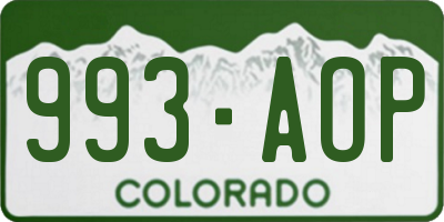 CO license plate 993AOP