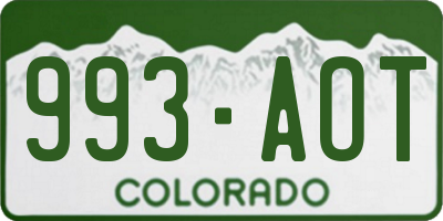 CO license plate 993AOT