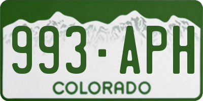 CO license plate 993APH