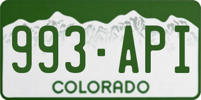CO license plate 993API