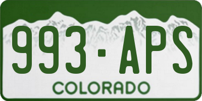 CO license plate 993APS