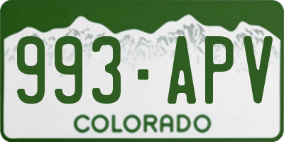 CO license plate 993APV
