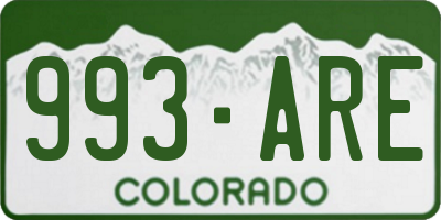 CO license plate 993ARE