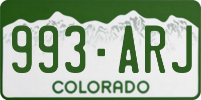 CO license plate 993ARJ