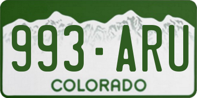 CO license plate 993ARU