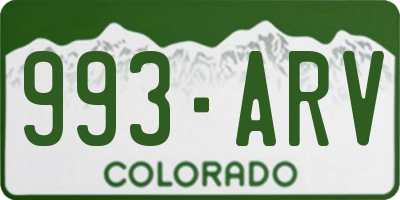 CO license plate 993ARV