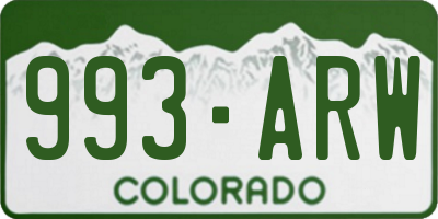 CO license plate 993ARW