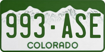 CO license plate 993ASE