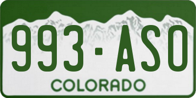 CO license plate 993ASO