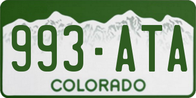 CO license plate 993ATA