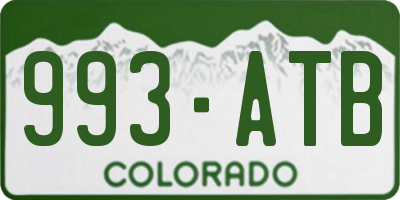 CO license plate 993ATB