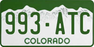 CO license plate 993ATC