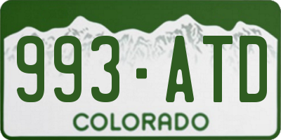 CO license plate 993ATD