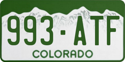 CO license plate 993ATF