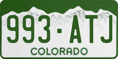CO license plate 993ATJ