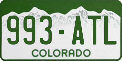 CO license plate 993ATL