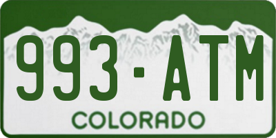 CO license plate 993ATM