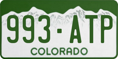 CO license plate 993ATP